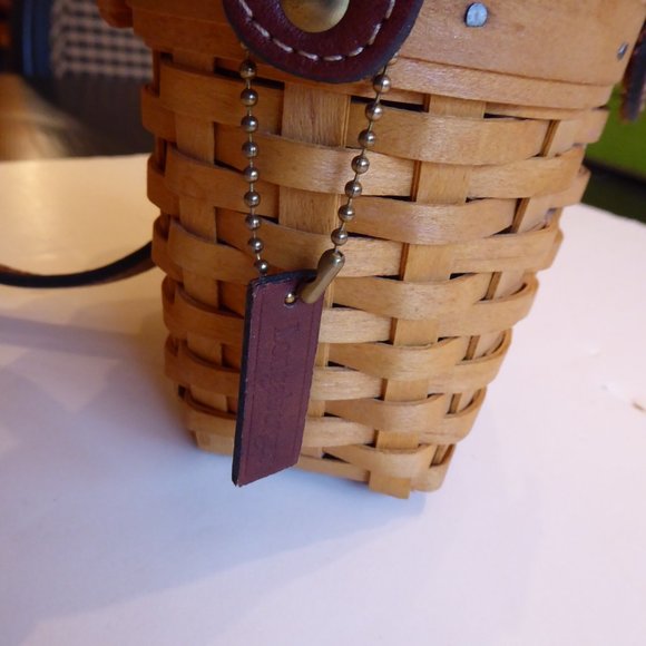 Longaberger Homecoming Bee Station 2000 Kiddie Basket Purse Leather Strap Stamp - Picture 11 of 16